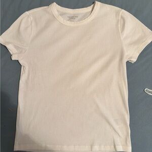 American Eagle Outfitters Cream Ribbed Tee
